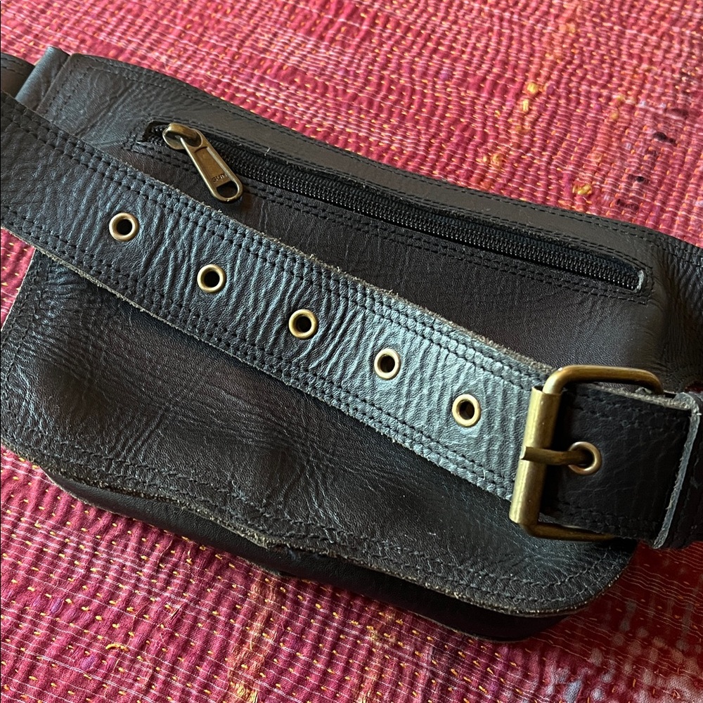 Handmade Black Leather Travel Bag + Belt 🔥 - Picture 7 of 13